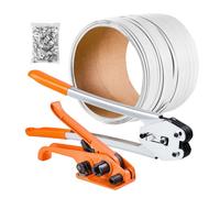 Vevor Banding Strapping Kit, Heavy Duty Banding Sealer Tool With 100 M Length Pp Band, 100 Metal Seals, For Warehouse