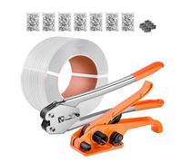 VEVOR Banding Strapping Kit, Heavy Duty Banding Sealer Tool with 975 m | Length PP Band, 1000 Metal Seals, 50 Corner Protectors, Plastic Pallet Packaging Strapping Kit for Warehouse/Shipping/Moving