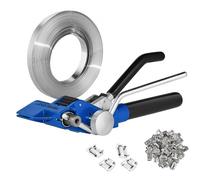 VEVOR Banding Strapping Kit with Strapping Tensioner Tool, 100 ft Length 304 Stainless Steel Banding, 100 Metal Seals, Pallet Packaging Strapping Banding Kit, Banding Packaging Strapping for Packing