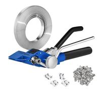 VEVOR Banding Strapping Kit with Strapping Tensioner Tool, 100 ft Length 304 Stainless Steel Banding, 100 Metal Seals, Pallet Packaging Strapping Banding Kit, Banding Packaging Strapping for Packing