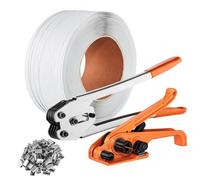 VEVOR Banding Strapping Kit with Strapping Tensioner Tool, Banding Sealer Tool, 1000 m Length PP Band, 1000 Metal Seals, Pallet Packaging Strapping Ba