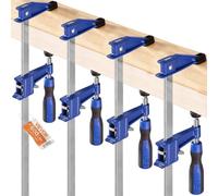 VEVOR Bar Clamps for Woodworking, 4-Pack 91.4 cm Opening, Lockable F-Clamp with 272 kg Load Limit, 63.5 mm Depth, Cast Iron and Carbon Steel, Easy to Use, Wood Clamps for Woodworking Metal Working