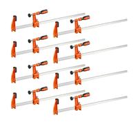 VEVOR Bar Clamps for Woodworking, 8-Pack, 24" Opening F Clamps, 600 lbs Load Limit, with Plastic Pad and Self-Locking Design, Premium Cast Iron and Carbon Steel, for Wood Working and Metal Working