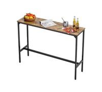 VEVOR Bar Table, Sturdy Metal Frame High Top Pub Table, Narrow Long Kitchen Dining, Cocktail Counter Bar Height Desk, Easy to Assemble, 55x15x39 in, f