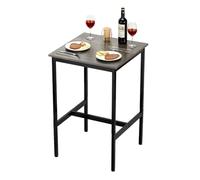VEVOR Bar Table, Sturdy Metal Frame High Top Pub Table, Small Kitchen Dining, Cocktail Coffee Counter Bar Height Desk, Easy to Assemble, 24x24x36 in, for Living Room Party, Rustic Brown and Black