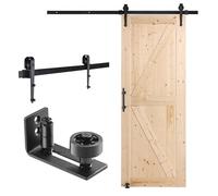 VEVOR Barn Door and Hardware Kit, 30" x 84" Wood Sliding Barn Door, Smoothly and Quietly, Barn Door Kit with 8-in-1 Floor Guide and Door Handle, Spruce Wood Panelled Slab, Easy to Install