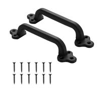 VEVOR Barn Door Handle, 2Pcs 9 in Rustic Fence Gate Handle, Rust-Resistant Coating, Heavy Duty Carbon Steel Outdoor Gate Handles, Easy to Install, Metal Sliding Door Pulls for Garage Shed Pantry