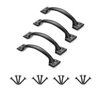 VEVOR Barn Door Handle, 4Pcs 6.5 in Rustic Fence Gate Handle, Rust-Resistant Coating, Heavy Duty Carbon Steel Outdoor Gate Handles, Easy to Install, Metal Sliding Door Pulls for Garage Shed Pantry