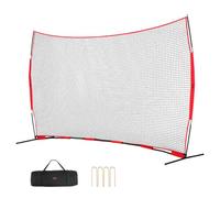 VEVOR Barricade Backstop Net, 16x10 ft Ball Sports Barrier Netting, Portable Practice Equipment with Carry Bag, Protection Screen for Baseball Softball Lacrosse Soccer Hockey Training, for Backyard