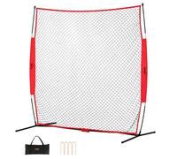VEVOR Barricade Backstop Net, 7x7 ft Ball Sports Barrier Netting, Portable Practice Equipment with Carry Bag, Protection Screen for Baseball Softball