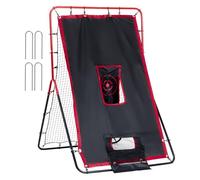 VEVOR Baseball and Softball Rebounder Net, 3.5 x 4.5 ft 2-in-1 Switch Hitter Pitch Trainer, PitchBack Baseball Pitching Return Trainer Nest, Bounce Back Net for Fielding/Throwing Practice