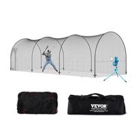 VEVOR Baseball Batting Cage, Softball and Baseball Batting Cage Net and Frame, Practice Portable Cage Net with Carry Bag, Heavy Duty Enclosed Pitching Cage, for Backyard Batting Hitting Training, 33FT