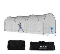 VEVOR Baseball Batting Cage, Softball and Baseball Batting Cage Net and Frame, Practice Portable Cage Net with Carry Bag, Heavy Duty Enclosed Pitching
