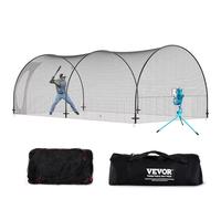 VEVOR Baseball Batting Cage, Softball and Baseball Batting Cage Net and Frame, Practice Portable Cage Net with Carry Bag, Heavy Duty Enclosed Pitching Cage, for Backyard Batting Hitting Training, 22FT