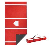 VEVOR Baseball Hitting Mat, 366x183cm Batting Cage Mat, Batters Box Turf Mats, Softball Batting Practice Equipment with Home Plate and Anti Fade Turf, Portable Training Aid for Indoor Outdoor, Red