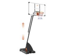 VEVOR Basketball Hoop, 7.6-10 ft Adjustable Height Portable Backboard System, 54 inch Basketball Hoop & Goal, Kids & Adults Basketball Set with Wheels
