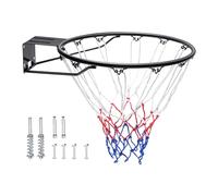 VEVOR Basketball Rim, Wall Door Mounted Basketball Hoop, Heavy Duty Q235 Basketball Flex Rim Goal Replacement with Net and Double Spring, Standard 18" Indoor Outdoor Hanging Hoop for Kids Adults