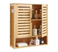 VEVOR Bathroom Wall Cabinet, 2 Doors and Adjustable Shelf, Over the Toilet Storage Medicine Cabinet Wall Mounted, Hanging Organizer with Shelves and O