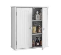 VEVOR Bathroom Wall Cabinet, 2 Doors and Adjustable Shelf, Over the Toilet Storage Medicine Cabinet Wall Mounted, Space Saving Hanging Organizer with