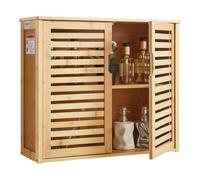 VEVOR Bathroom Wall Cabinet, 2 Doors and Adjustable Shelf with 3 Height Levels, Over the Toilet Storage Medicine Cabinet Wall Mounted, Hanging Organiz