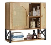 VEVOR Bathroom Wall Cabinet, with 2 Doors and Adjustable Shelf, Over the Toilet Storage Medicine Cabinet Wall Mounted, Hanging Organizer with Shelves