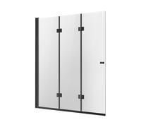 VEVOR Bathtub Shower Door, 51 in. W x 56 in. H, Frameless Foldable Hinged Shower Door, Tri-Fold Shower Glass Door with 1/4 in Tempered Glass Door, 180°Rotating and Folding Design, for Bathtub, Black
