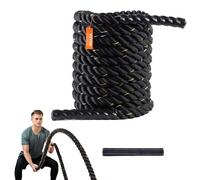 VEVOR Battle Rope, 1.5 Inch Diameter 30Ft Length Polyester Exercise Rope, Battle Exercise Equipment, Heavy Weighted for Home Gym Body Workout Core Strength Training Muscle Building Fitness