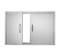 VEVOR BBQ Access Door, 35W x 24H Inch Double Outdoor Kitchen Door, Stainless Steel Flush Mount, Wall Vertical with Handles, for BBQ Island, Grilling