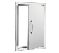 VEVOR 16W x 22H Inch Single Outdoor Kitchen Door, Stainless Steel Flush Mount Vertical Door with Handle, for BBQ Island, Grilling Station, Outside Cabinet