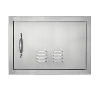VEVOR BBQ Access Door, 508x356 mm Single Outdoor Kitchen Door, Stainless Steel Flush Mount Door, Wall Vertical Door with Handle and vents, for BBQ Isl