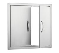 Vevor Bbq Access Door 660X609mm Double Ss Flush Mount W/handles For Bbq Island Grilling Station