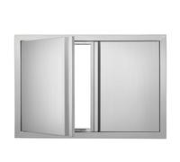 VEVOR BBQ Access Door, 710x482 mm Double Outdoor Kitchen Doors, Stainless Steel Flush Mount Door, Wall Vertical Doors with Recessed Handles, for BBQ Island, Grilling Station, Outside Cabinet