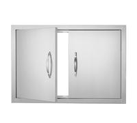 VEVOR BBQ Access Double Outdoor Kitchen Door, 711x482 mm Stainless Steel Flush Mount, Wall Vertical With Handles, for BBQ Island, Grilling Station, Outside Cabinet