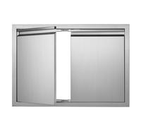 VEVOR BBQ Access Door, 762x532 mm Double Outdoor Kitchen Door, Stainless Steel Flush Mount Door, Wall Vertical Door with Recessed Handles, for BBQ