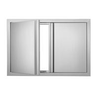 VEVOR BBQ Access Door, 774x532 mm Double Outdoor Kitchen Door, Stainless Steel Flush Mount Door, Wall Vertical Door with Recessed Handles, for BBQ Island, Grilling Station, Outside Cabinet