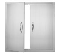VEVOR BBQ Access Door, 790x790 mm Double Outdoor Kitchen Door, Stainless Steel Flush Mount Door, Wall Vertical Door with Handles, for BBQ Island,