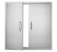 VEVOR BBQ Access Door, 790x790 mm Double Outdoor Kitchen Door, Stainless Steel Flush Mount Door, Wall Vertical Door with Handles, for BBQ Island, Gril