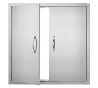 VEVOR BBQ Access Door - 790x790 mm Double Stainless Steel Outdoor Kitchen Door with Handles for Grilling Station