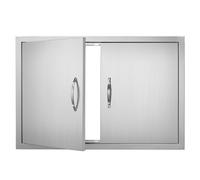 VEVOR BBQ Access Door, 838x558 mm Double Outdoor Kitchen Door, Stainless Steel Flush Mount Door, Wall Vertical Door with Handles, for BBQ Island, Gril