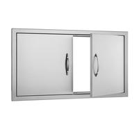 VEVOR Stainless Steel 34" x 19" Outdoor BBQ Access Door, Flush Mount Vertical Wall Door With Handles for BBQ Island Grilling Station