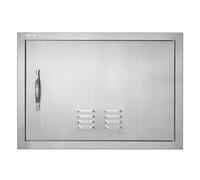 VEVOR BBQ Access Door, 610x432 mm Single Outdoor Kitchen Door, Stainless Steel Flush Mount Door, Wall Vertical Door with Handle and vents, for BBQ Island, Grilling Station, Outside Cabinet