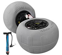 VEVOR Beach Balloon Wheels, 13" Replacement Sand Tires, TPU Cart Tires for Kayak Dolly, Canoe Cart and Buggy w/Free Air Pump, 2-Pack