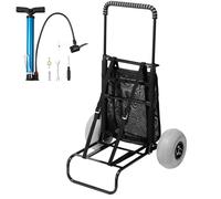 VEVOR Beach Dolly with Big Wheels for Sand, 20.1" x 14.6" Cargo Deck, w/ 9" Balloon Wheels, 165LBS Loading Capacity Folding Sand Cart & 27.2" to 44.9" Adjustable Height, Heavy Duty Cart for Beach