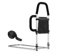 VEVOR Bed Rail for Elderly, Bedside Assist Rails with Side Handle and PU Handrail, Adjustable Height Carbon Steel Pipe Bedside Cane, Bed Bars for Seniors & Patients, Fits King, Queen, Full, Twin