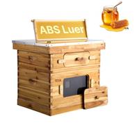 VEVOR Bee Hive 20 Frame Bee Hives Starter Kit, Beeswax Coated Fir Wood, 1 Deep + 1 Medium Bee Boxes Langstroth Beehive Kit, Transparent Acrylic Window