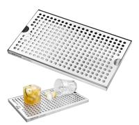 VEVOR Beer Drip Tray, 304 Stainless Steel Kegerator Drip Trays with 4 Non-Slip Rubber Pads and Detachable Cover, Heat/Cold Resistant Beer Tower Drip Pan for Bar Restaurant Coffee Shop Home