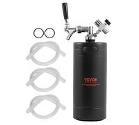VEVOR Beer Growler Tap System, 128Oz 4L Mini Keg, 304 Stainless Steel Pressurized Beer Growler, Keg Growler with Pressure Display, CO2 Regulator Faucet, Leak-Proof Ring For Draft, Homebrew, Craft Beer