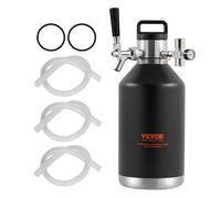 VEVOR Beer Growler Tap System, 128Oz 4L Mini Keg, 304 Stainless Steel Pressurized Beer Growler, Keg Growler with Pressure Display, CO2 Regulator Faucet, Leak-Proof Ring For Draft, Homebrew, Craft Beer