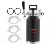 VEVOR Beer Growler Tap System, 64Oz 1.89L Mini Keg, 304 Stainless Steel Pressurized Beer Growler, Keg Growler with Pressure Display, CO2 Regulator Faucet, Leak-Proof Ring For Draft Homebrew Craft Beer