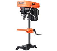 VEVOR Bench Drill 254mm Adjustable Speed 510/780/1300/1820/2430 RPM with 6.2A Induction Motor, 0-45° Tilt Table, LED Work Light, Wood Drill and